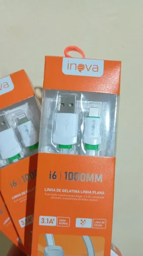 Cabo Carregador iPhone Kit 10 Peças Marca Inova em Silicone
