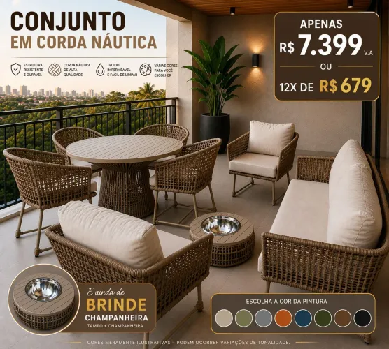 Conjunto de Móveis em Corda Náutica 