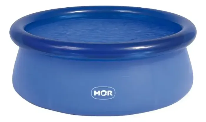 Kit Piscina Inflável Fun Redonda 1400l Com Kit Reparo - Mor Azul + Capa & Forro Mor