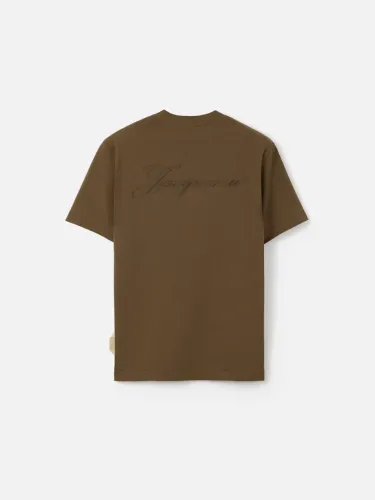 Camiseta Jacquemus Original Marrom com Bordado - Usada Apenas 1 Vez (Luxo)