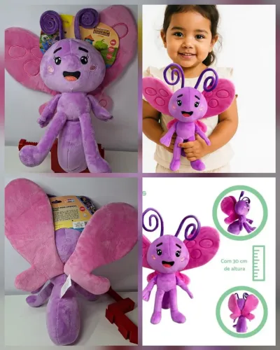 Borboletinha -NOVA  Galinha Pintadinha - Roxo - Yestoys 30cm hipoalergênica