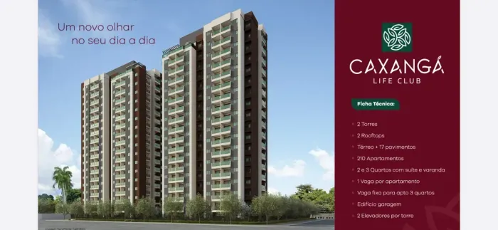 PM/ CAXANGA LIFE CLUB/ More na melhor localização da CAXANGÁ com 2 ou quartos