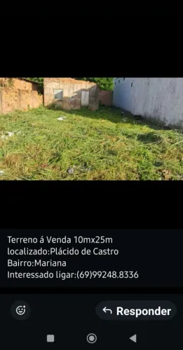 Terreno Sub esquina no asfalto 10x25