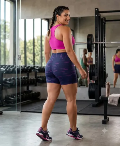 Short fitness tam G roxo Confecções Thainá