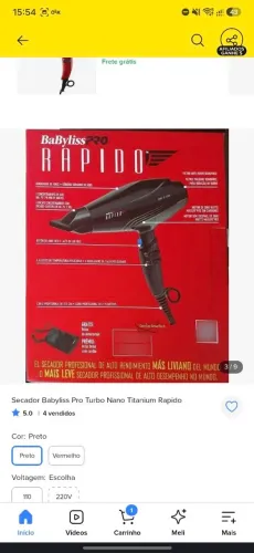 Secador Babyliss Pro Turbo Nano Titanium Rápido!