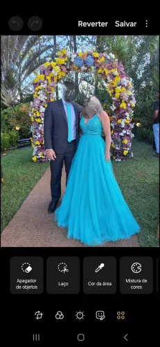 Vestido de festa MARAVILHOSO - azul tiffany