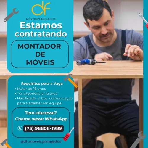 Precisamos de marceneiro ou auxiliar de marcenaria 