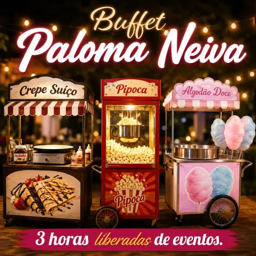 Crepe, pipoca e algodão doce
