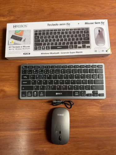 teclado e mouse sem fio bluetooth recarregavel profissional hrebos executivo alto desempen