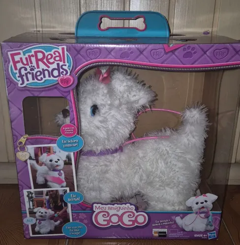 Boneca gogo friends cachorro anda de verdade com coleira crianças seminovo furreal friends