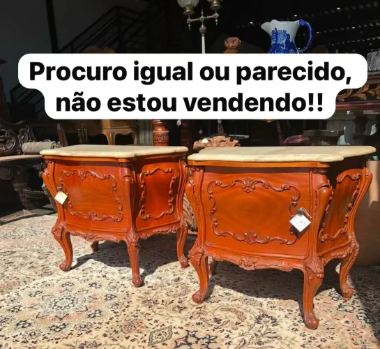 Criado mudo Luis xv mini cômoda mesa de cabeceira antiga chipandelle madeira maciça  