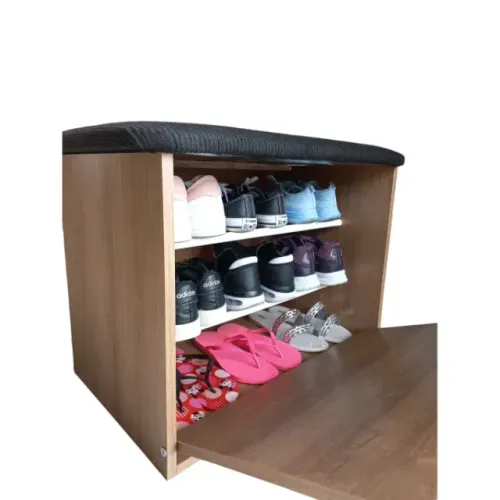 Sapateira Puff Baú Organizador de Calçados 65cm Mel Móbile Mel