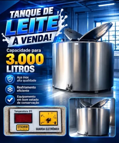 Tanque de leite 3 MIL LITROS