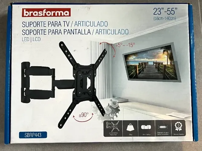 Suporte para TV articulado Brasforma 23 a 55 polegadas