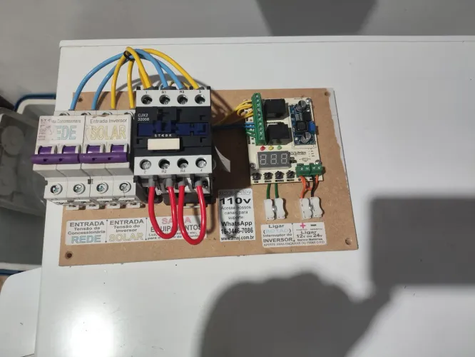 Quadro de transferência automático solar 24v para 127v