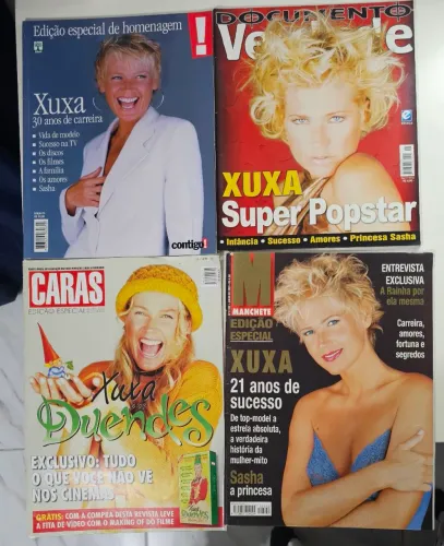 Revistas especiais da Xuxa: Caras, Contigo, Manchete, Veja