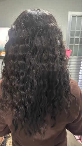 Lace Castanho Ondulada Orgânica Resistente ao Calor - Produto em excelente estado
