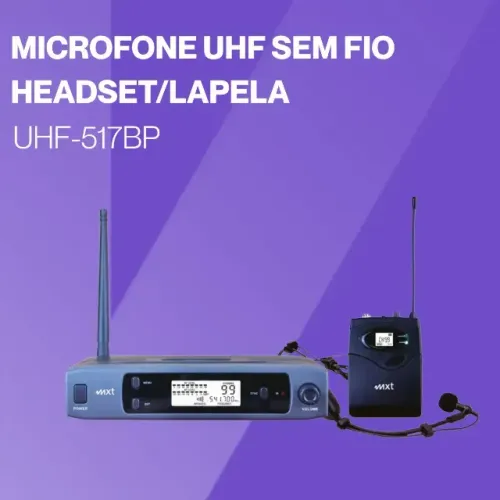 MICROFONE HEADSET/LAPELA MXT 70MHZ UHF-517BPD