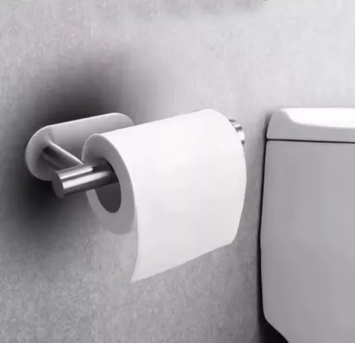 Suporte porta papel higiênico em inox auto-adesivo parede,azulejo,cerâmica
