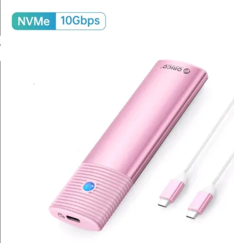 Case Nvme Orico Rosa 10gb cabo C-C para SSD 2280, 2260, 2242, 2230 Novo