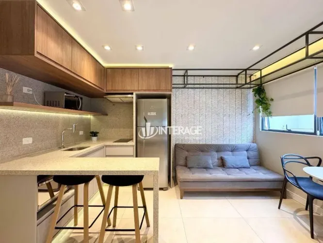 Apartamento com 1 dormitório para alugar, 27 m² por R$ 3.057,70/mês - Juvevê - Curitiba/PR