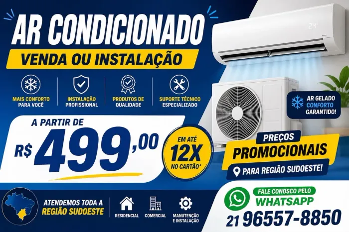 Venda e instalação de ar condicionado 