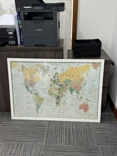 Quadro e Moldura Mapa Mundi