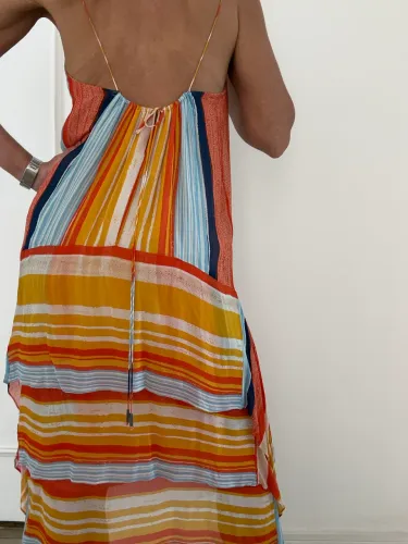 Vestido animale em seda de alcinha