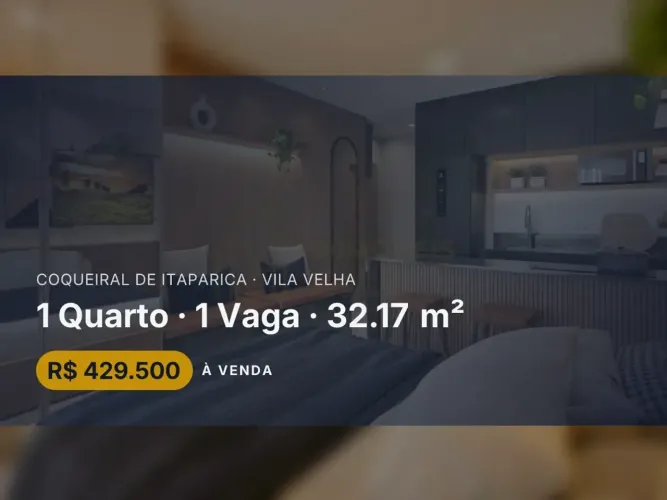 Studio moderno em Coqueiral de Itaparica com lazer completo e vaga de garagem