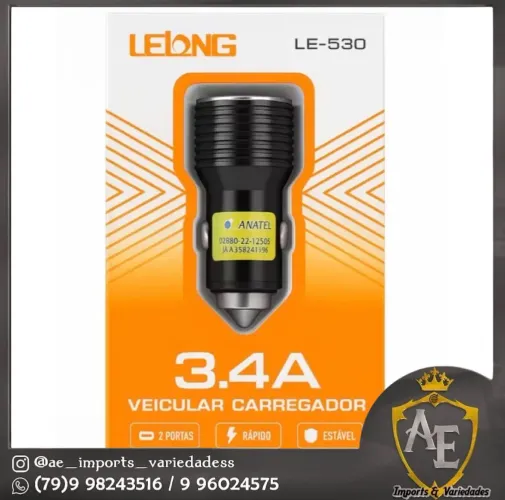 Carregador de celular veicular