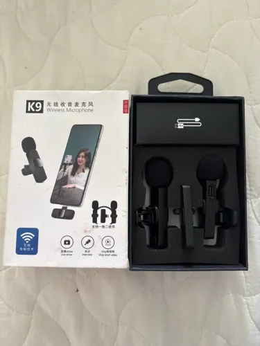 Microfone de Lapela Sem Fio K9 Duplo para Celular Na Caixa (Bairro Castelo)