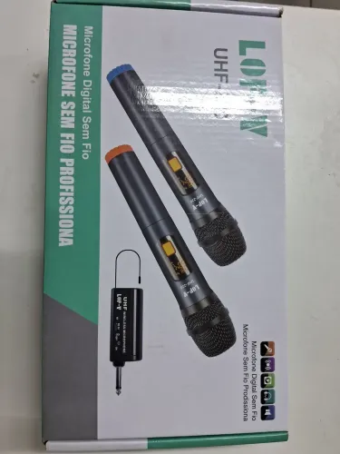 Microfones Duplo sem fio Lof-V UHF-220