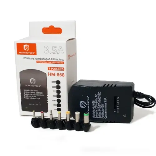 FONTE UNIVERSAL H MASTON HM-668 REGULAVEL 7 CONECTORES 30W BIVOLT