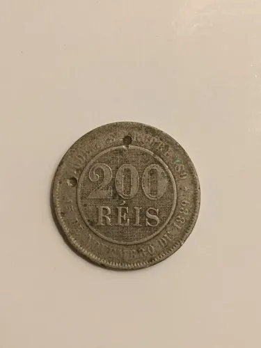 Moeda Antiga 200 Reis de 1896