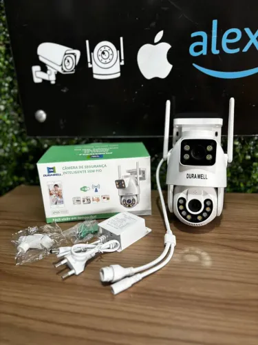 Camera de segurança inteligente wi-fi com lente dupla -Durawell