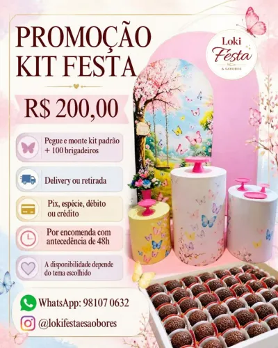 Kit Festa Pegue e monte + Brigadeiro