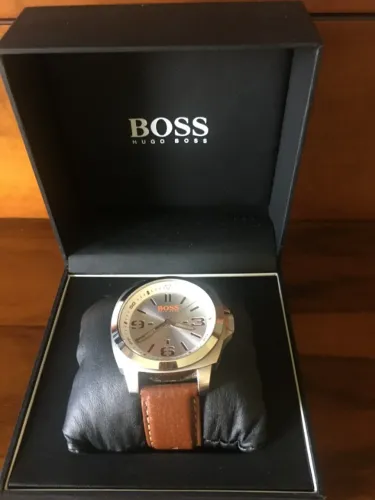 Relógio Hugo Boss Original Masculino - Aço e Couro - Caixa Original