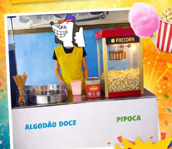 Barraca de algodão doce e pipoca 