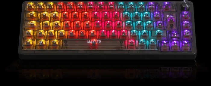 Teclado gamer mecânico Black ghost V2 mancer 
