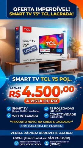 Televisão Smart TV 75 Pol.