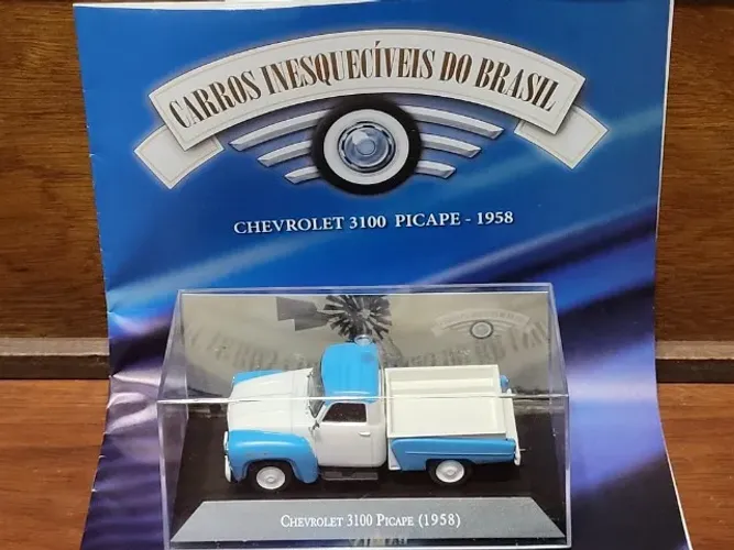 Chevrolet 3100 Picape 1958 Coleção Carros Inesquecíveis do Brasil Carrinho Miniatura 1/43
