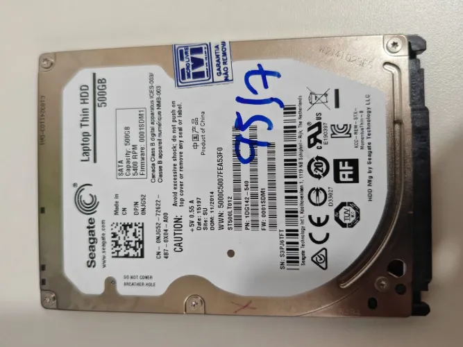 HD Seagate 500GB SATA 2.5" para Notebook 