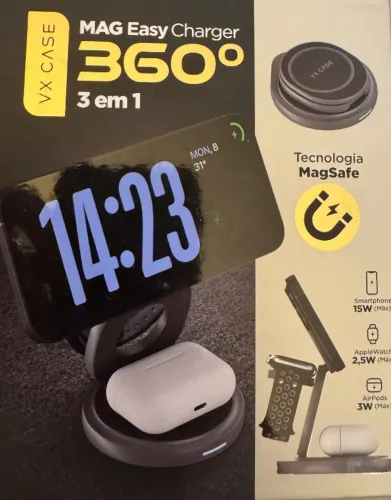 Carregador MagSafe 3 em 1 VX Case Mag Easy Charger 360° (Original)