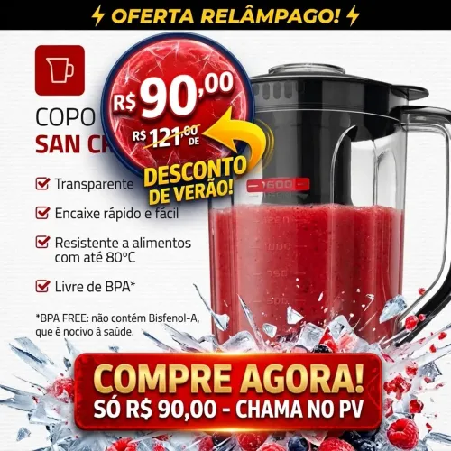 Liquidificador Mondial Turbo Power L-99 FB Copo San Cristal 3 Velocidades 550W Preto