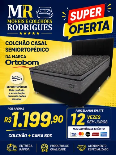 Colchão casal semi Ortopédico da Ortobom + box