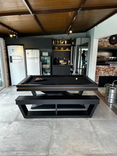Mesas 3 em 1:Bilhar/Jantar/Ping Pong. Acabamento de luxo.