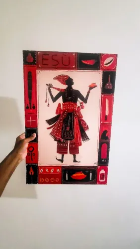 Quadro decorativo Exu e Ibejis - 40x60cm