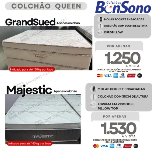Colchão queen size bonsono Colchões de molas ou espuma 