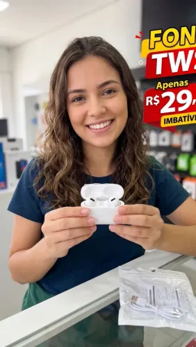 Fone de ouvido bluetooth tws branco 