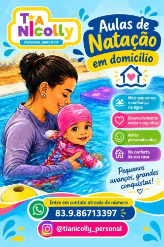 Aulas de natação infantil em domicílio